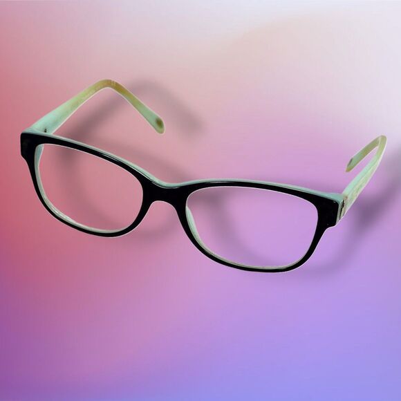 Tiffany Co 1837 Eyeglass Frames Black Aqua Made in Italy w Case Authentic RX TCO main image 10